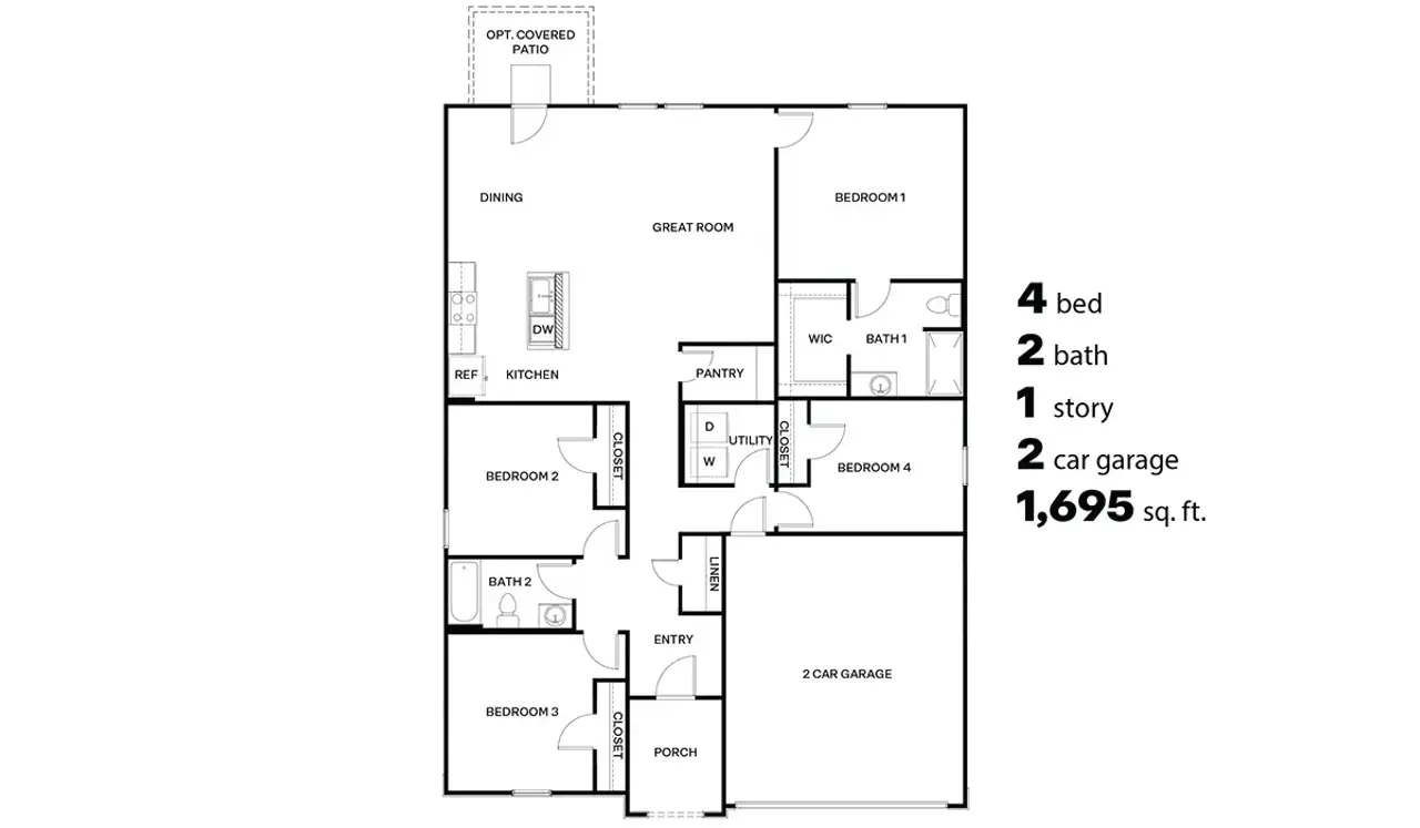 2D floor plan layout of this home in Sorrel Ridge Estates, Tucson, AZ (Image 2).