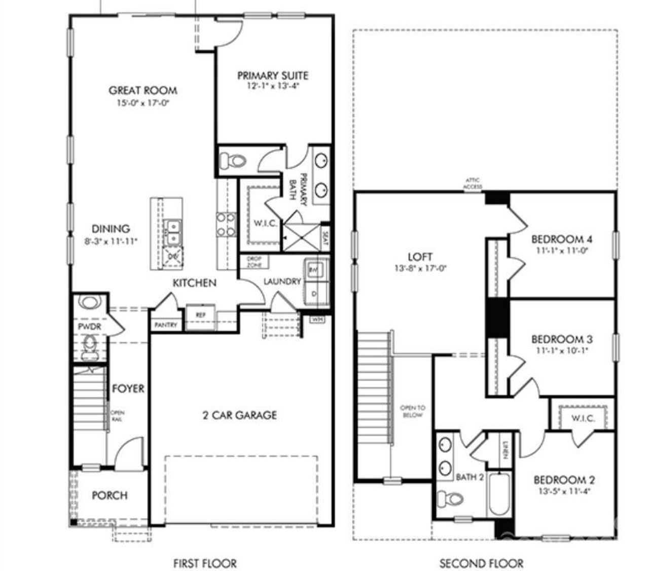 2D floor plan layout of this home in Walnut Reserve, Conover, NC (Image 2). 2D floor plan layout of this home in Walnut Reserve, Conover, NC (Image 2).