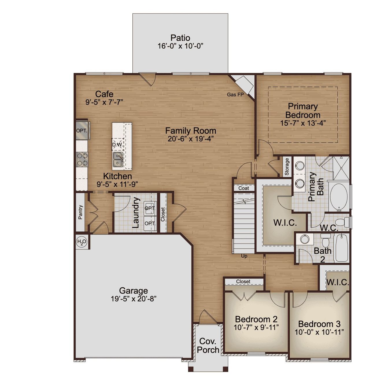 2D floor plan layout of this home in Hellen Valley, Braselton, GA (Image 2).