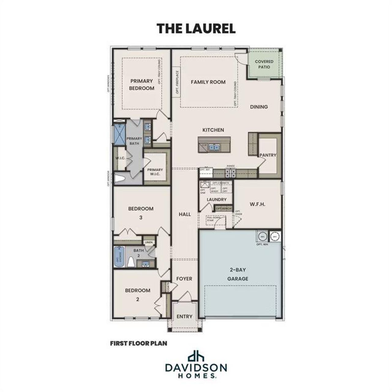 2D floor plan layout of this home in Parks at Foster Crossing, Anna, TX (Image 2).