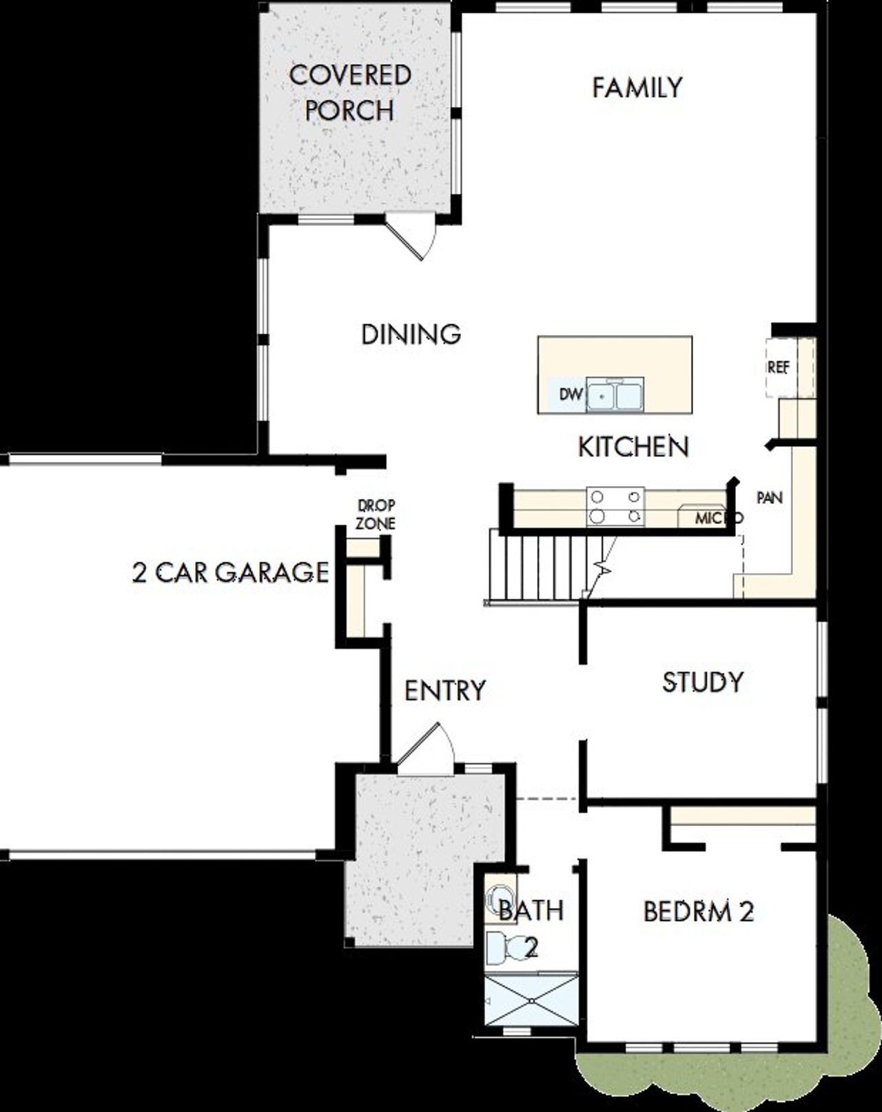2D floor plan layout of this home in Easthaven at Bridgeland Central - Vision Collection, Cypress, TX (Image 2).