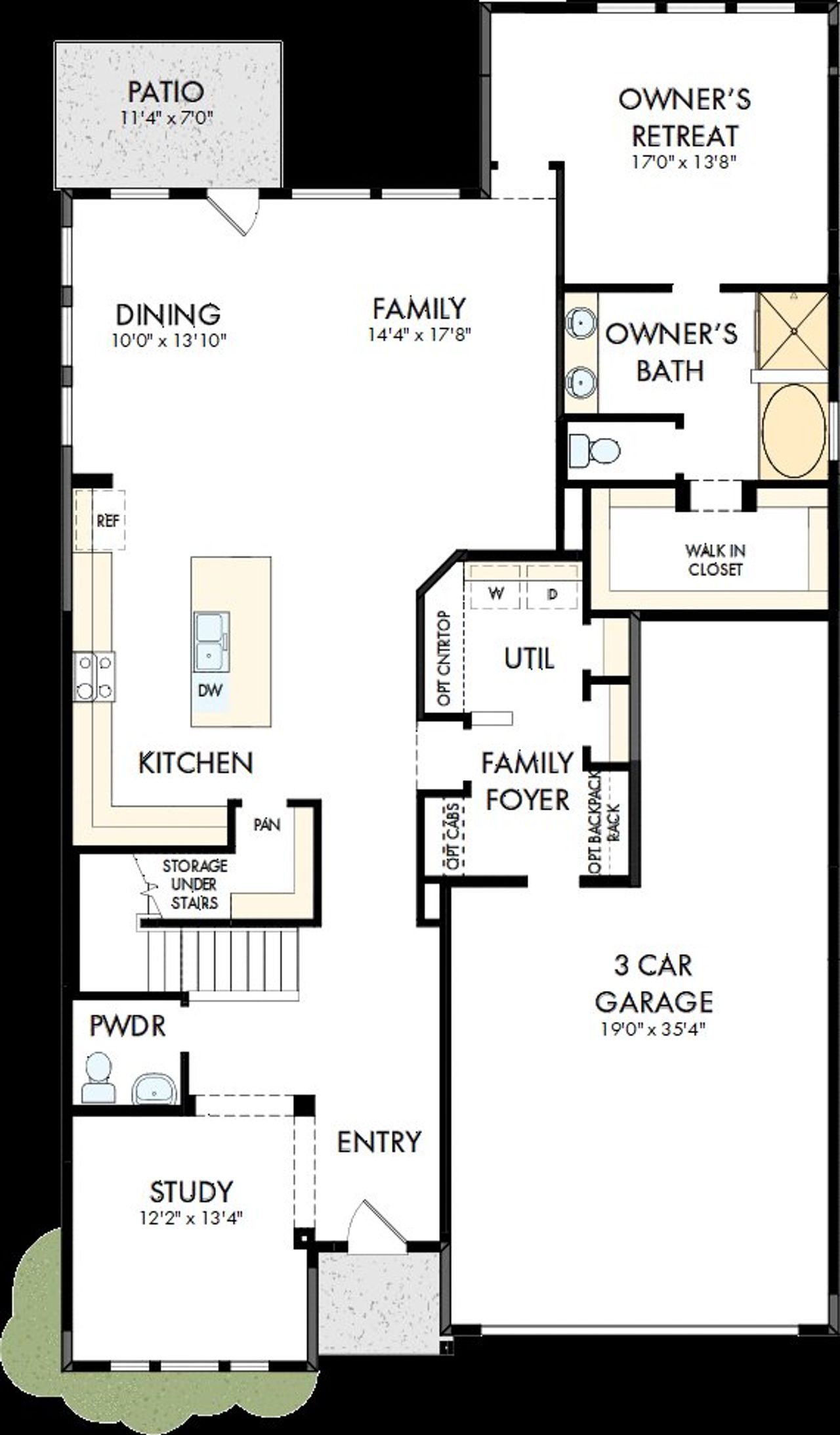 2D floor plan layout of this home in The Preserve at Five Oaks, Lebanon, TN (Image 2).