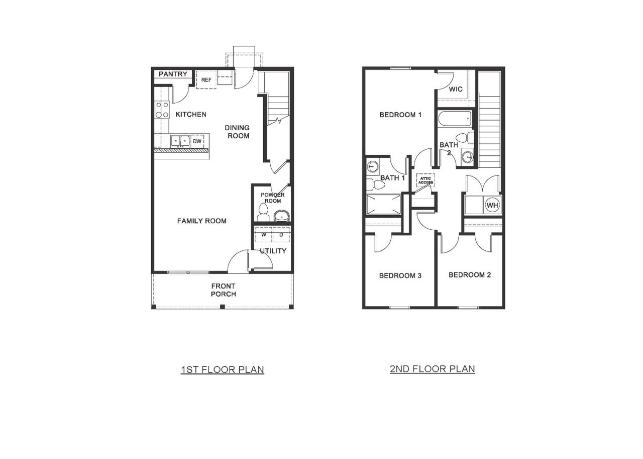 2D floor plan layout of this home in Village 3, Woodruff, SC (Image 2).