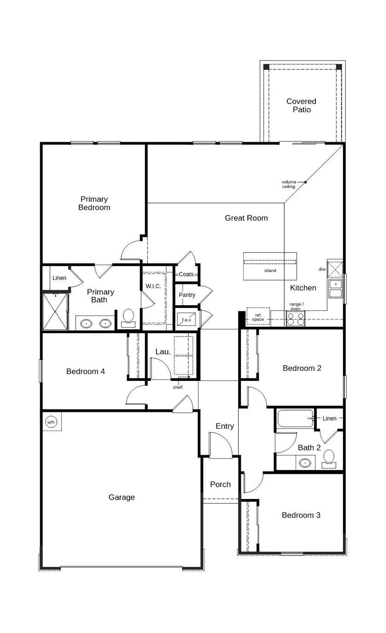 2D floor plan layout of this home in Hawkes Meadow, Jacksonville, FL (Image 2).