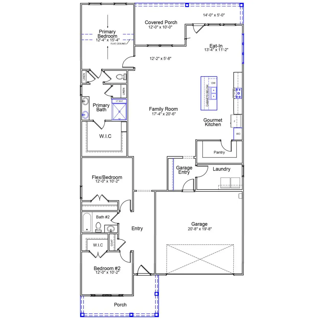 2D floor plan layout of this home in Ovation at Sweetbrier, Durham, NC (Image 2).