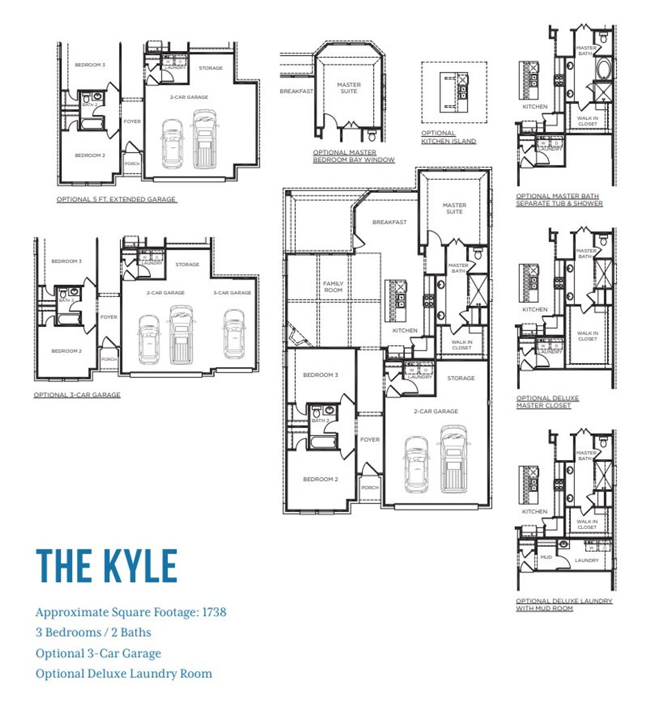 2D floor plan layout for the The Kyle by McKinley Homes in Fieldstone, Katy, TX (Image 2).