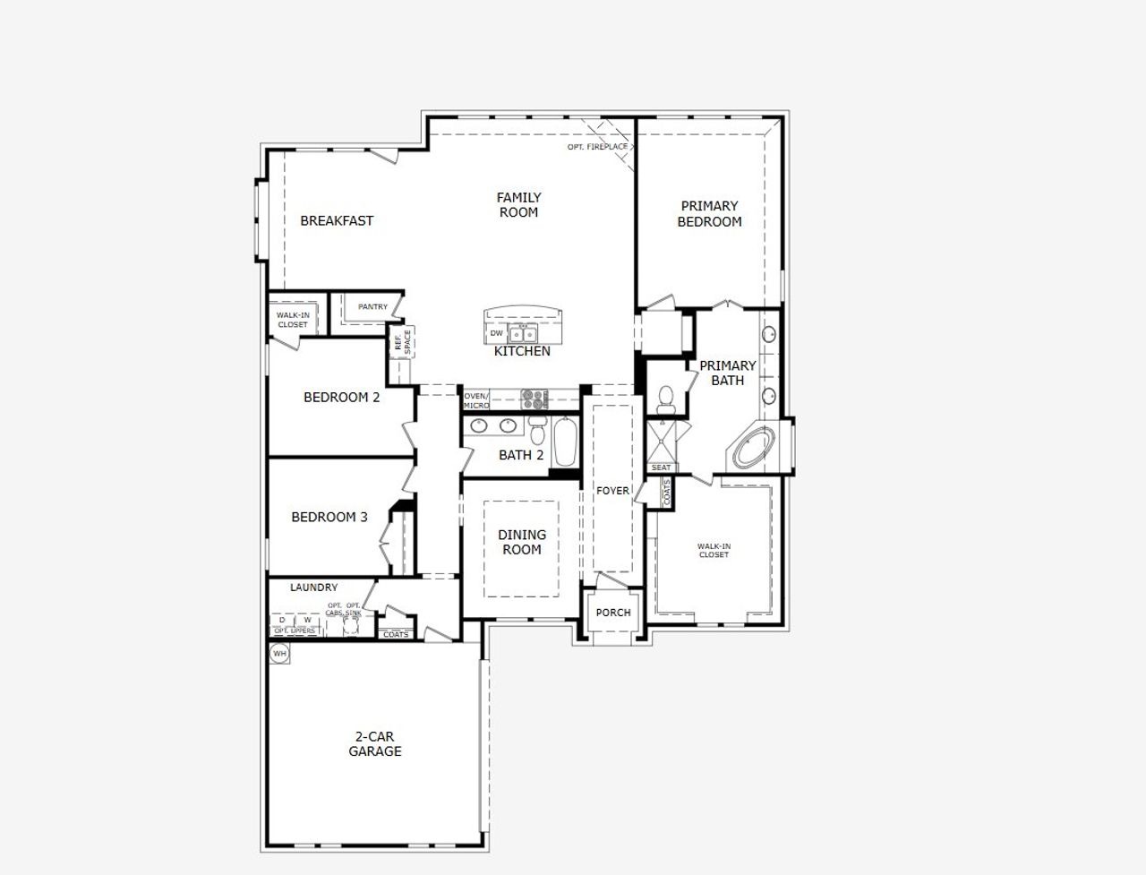 2D floor plan layout of this home in Massey Meadows, Midlothian, TX (Image 2).