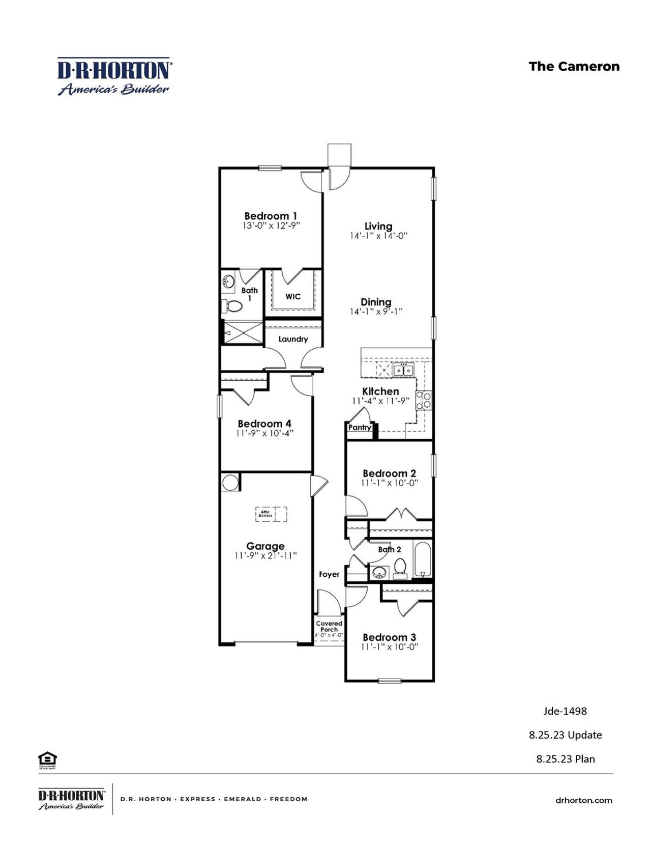 2D floor plan layout for the Cameron by D.R. Horton in Summerville, Darlington, SC (Image 2). 2D floor plan layout for the Cameron by D.R. Horton in Summerville, Darlington, SC (Image 2).