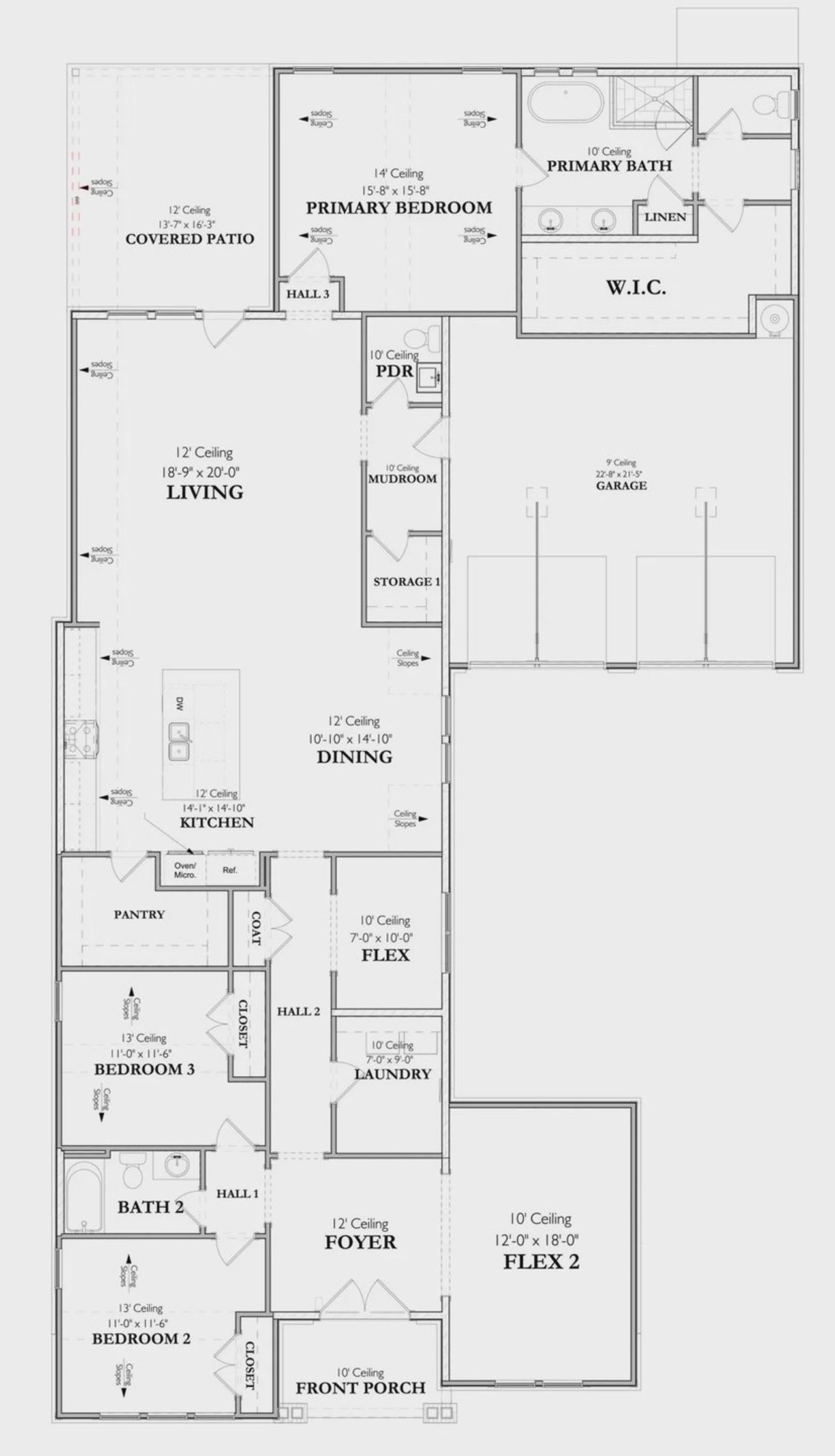 2D floor plan layout for the The Florence 1A by Signature Homes in Poplar Farms, Franklin, TN (Image 2).