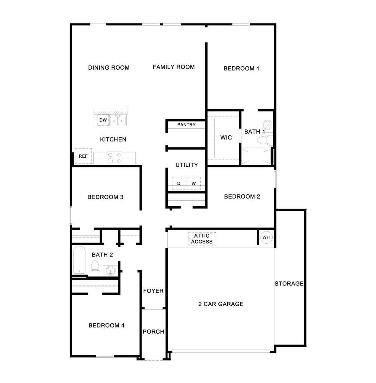 2D floor plan layout of this home in Talavera, Kyle, TX (Image 2).