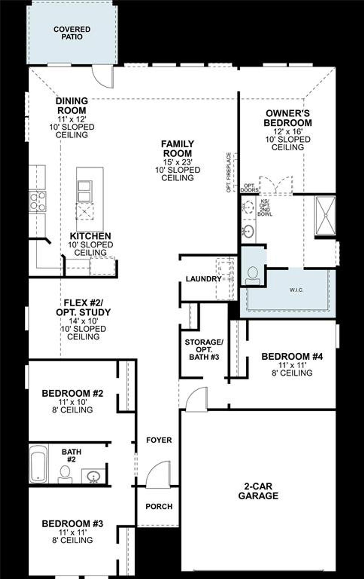 2D floor plan layout of this home in ValleyBrooke, Mesquite, TX (Image 2).