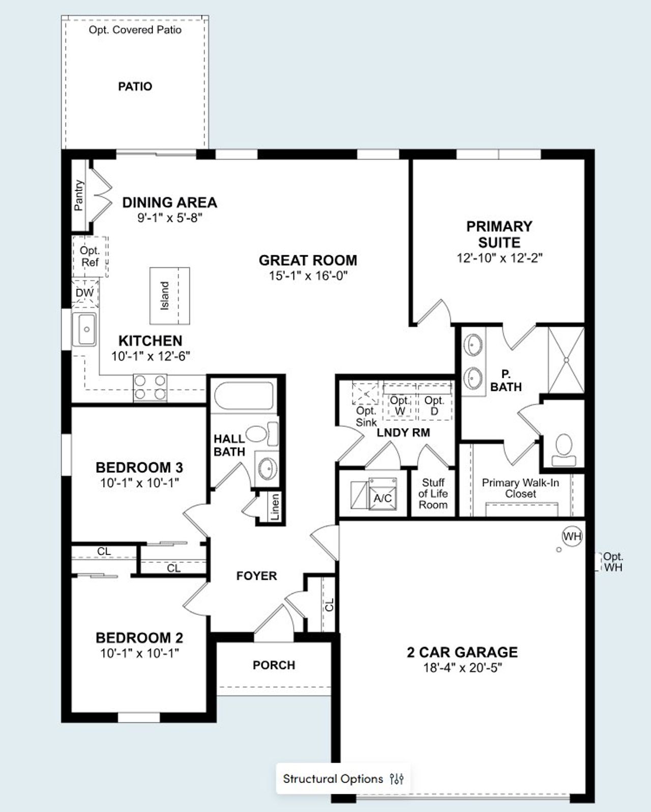 2D floor plan layout of this home in Aspire at The Pines, Citrus Springs, FL (Image 2).