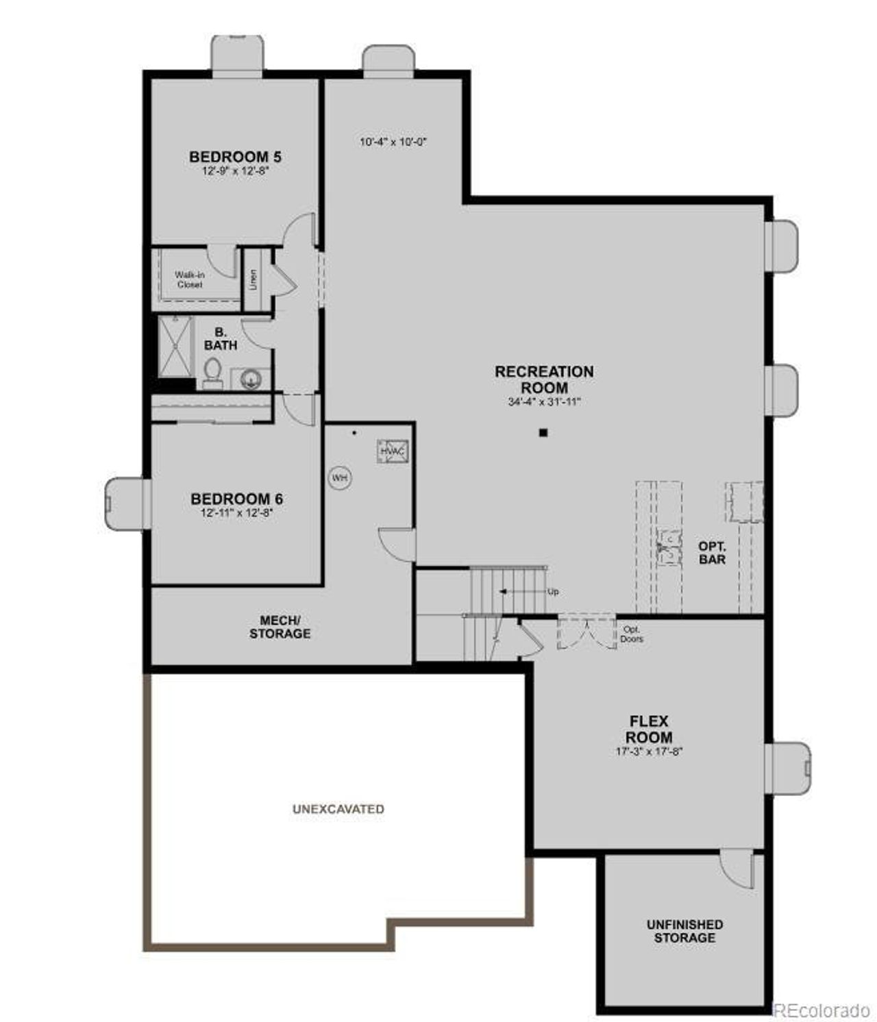 2D floor plan layout of this home in The Aurora Highlands, Aurora, CO (Image 2).