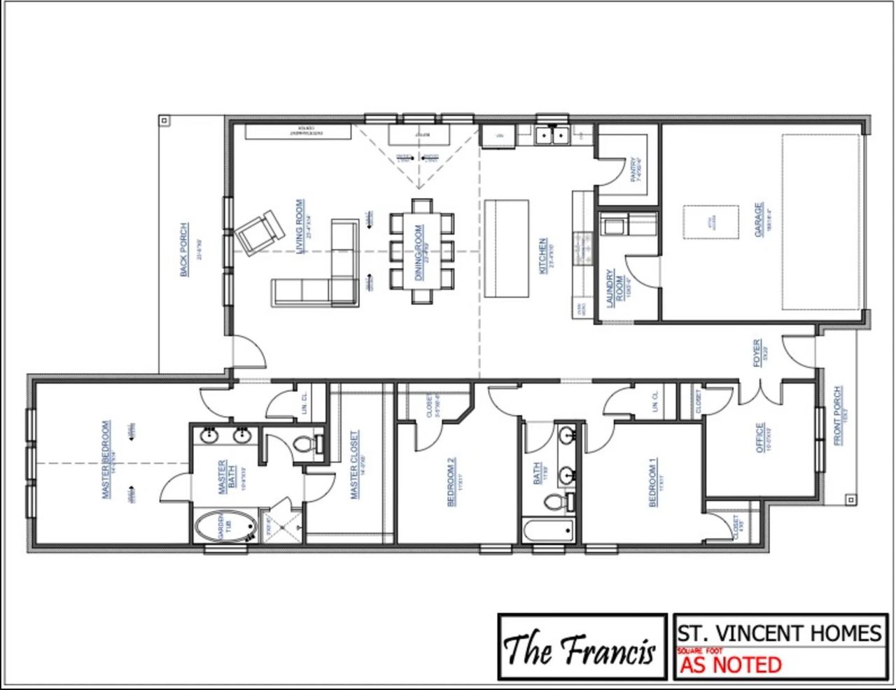 2D floor plan layout for the The Francis by St. Vincent Homes in Inspiration, St. Paul, TX (Image 2). 2D floor plan layout for the The Francis by St. Vincent Homes in Inspiration, St. Paul, TX (Image 2).