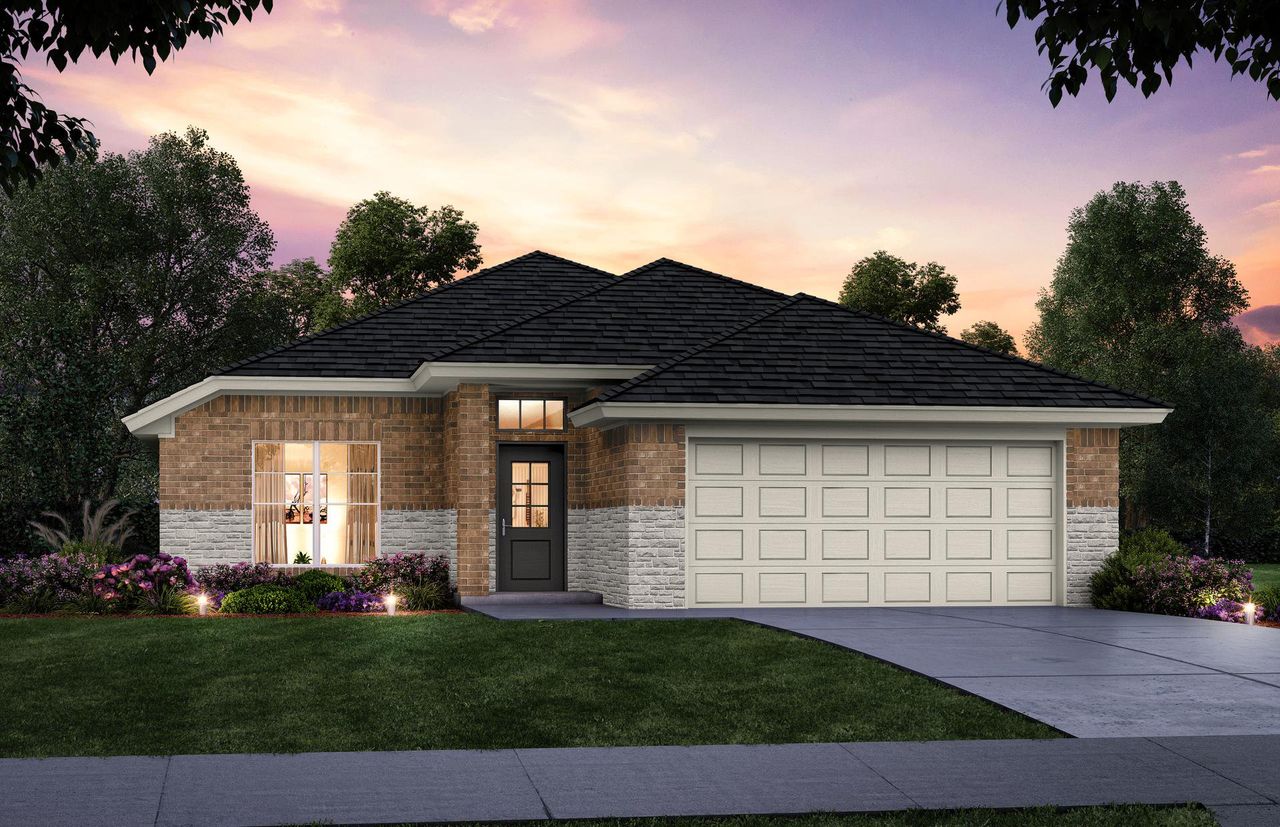 Representative exterior photo of a completed home built from the Lynndale Plus by Home Creations in Grand Oaks Reserve, Cleveland, TX (Image 2).