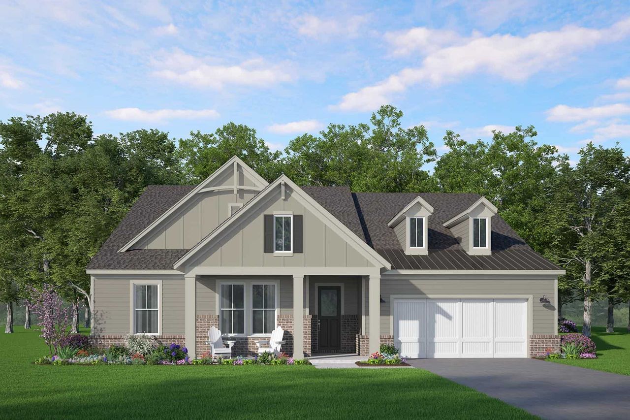 Representative exterior photo of a completed home built from the Penrose by McKinley Homes in Bay Creek Overlook, Loganville, GA (Image 2). Representative exterior photo of a completed home built from the Penrose by McKinley Homes in Bay Creek Overlook, Loganville, GA (Image 2).
