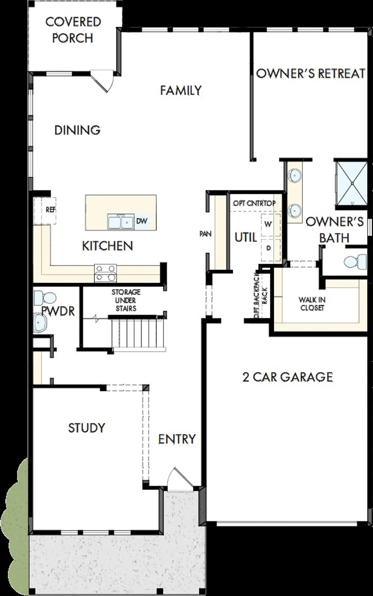 2D floor plan layout of this home in Hidden Springs - The Village Collection, Smyrna, TN (Image 2).