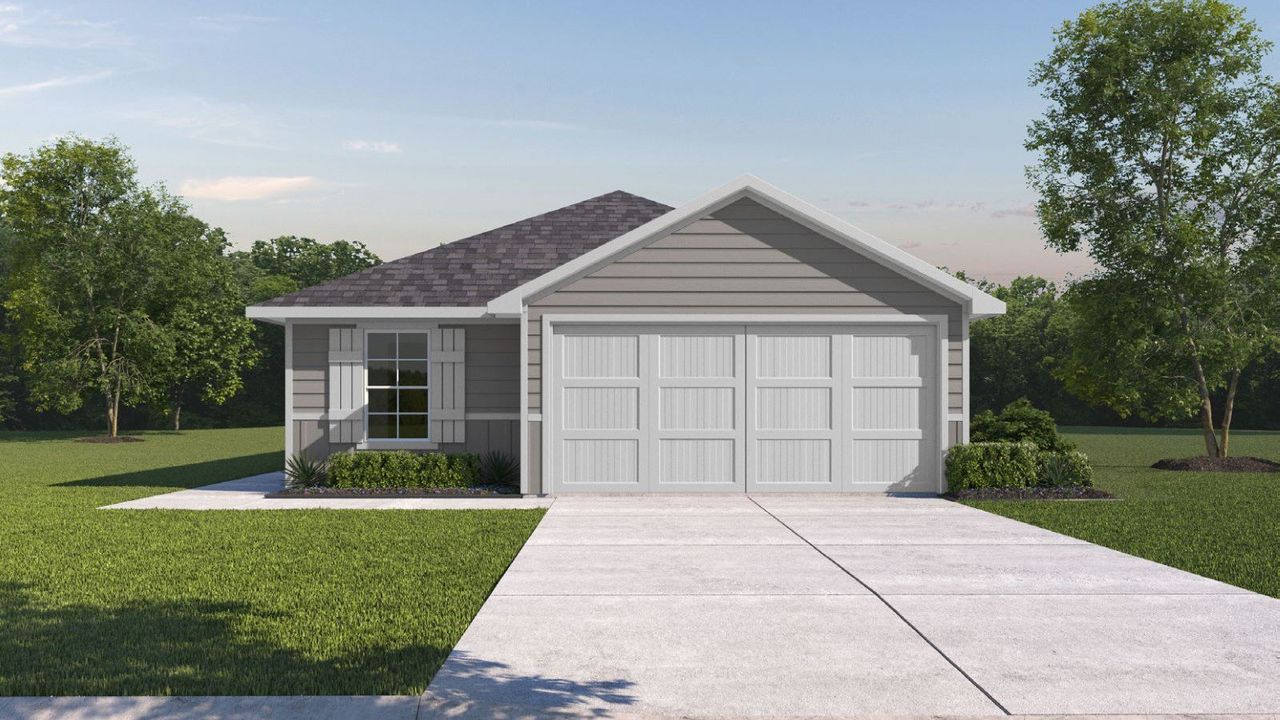 Representative exterior photo of a completed home built from the Paula - X30P by D.R. Horton in August Trails, Needville, TX (Image 2). Representative exterior photo of a completed home built from the Paula - X30P by D.R. Horton in August Trails, Needville, TX (Image 2).