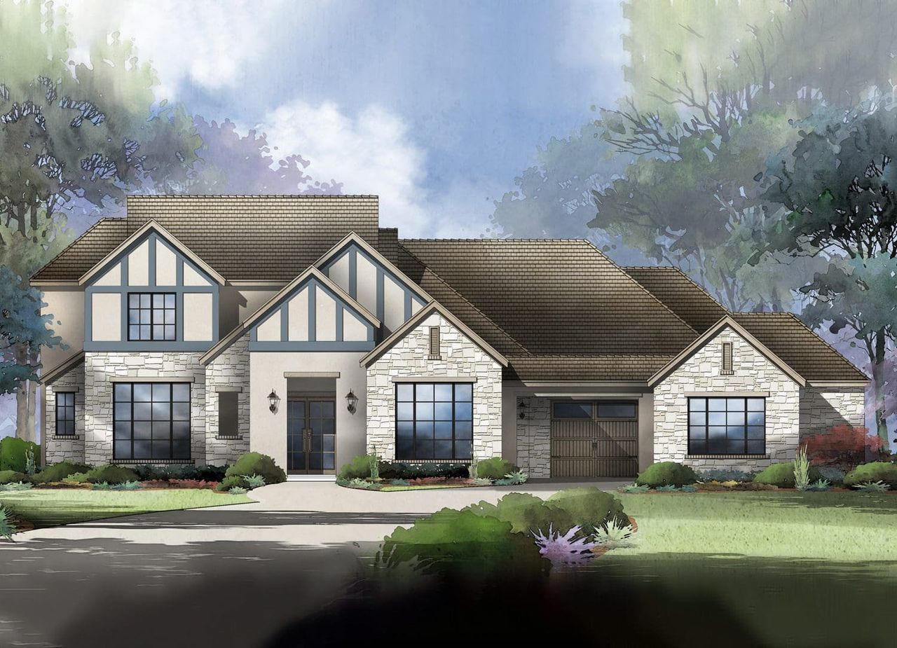 Palazzo Floor Plan Elevation B in ClearWater Ranch, Liberty Hill | Sitterle Homes