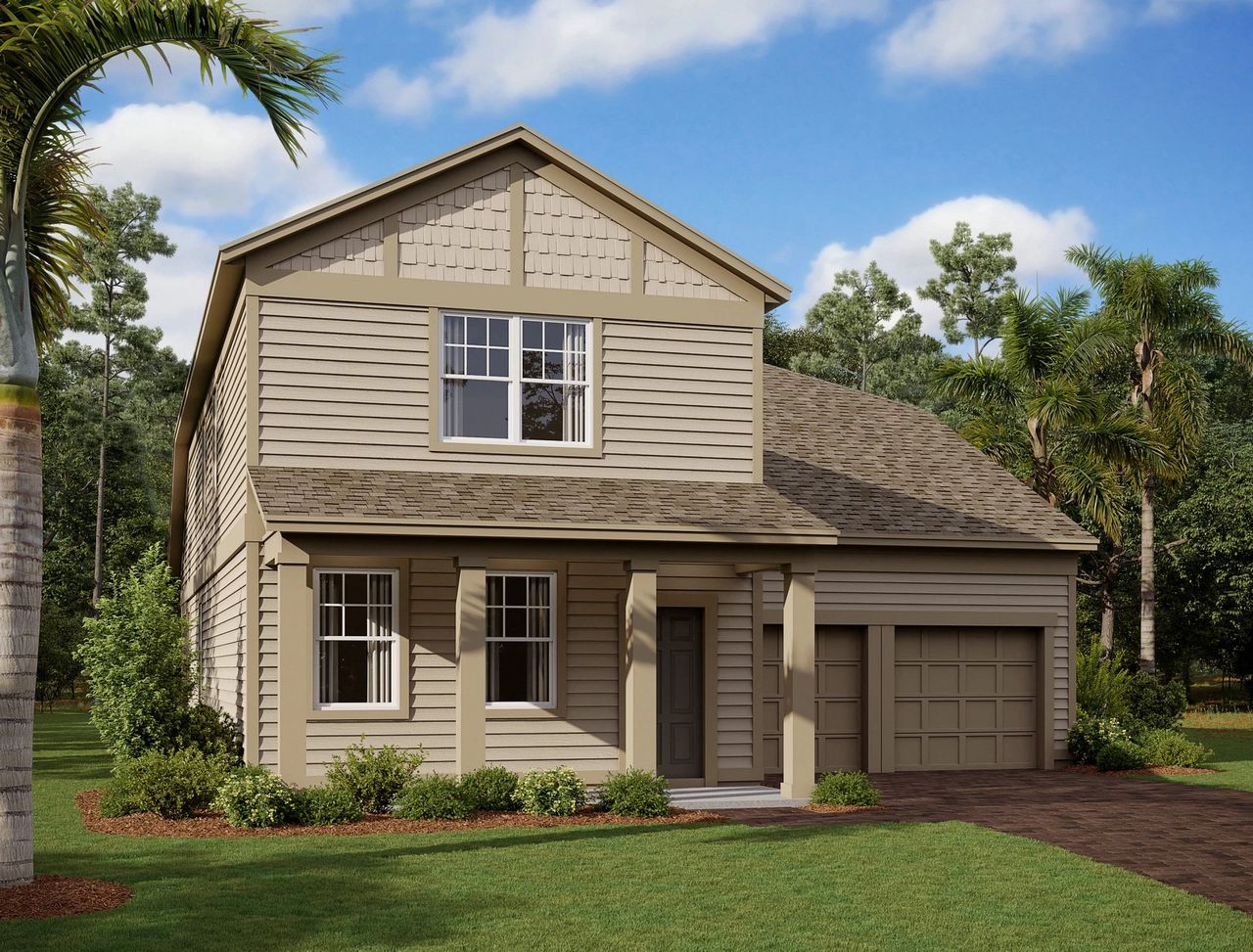 Representative exterior photo of a completed home built from the Tuttle II by Ashton Woods in Trailside, Mount Dora, FL (Image 2).