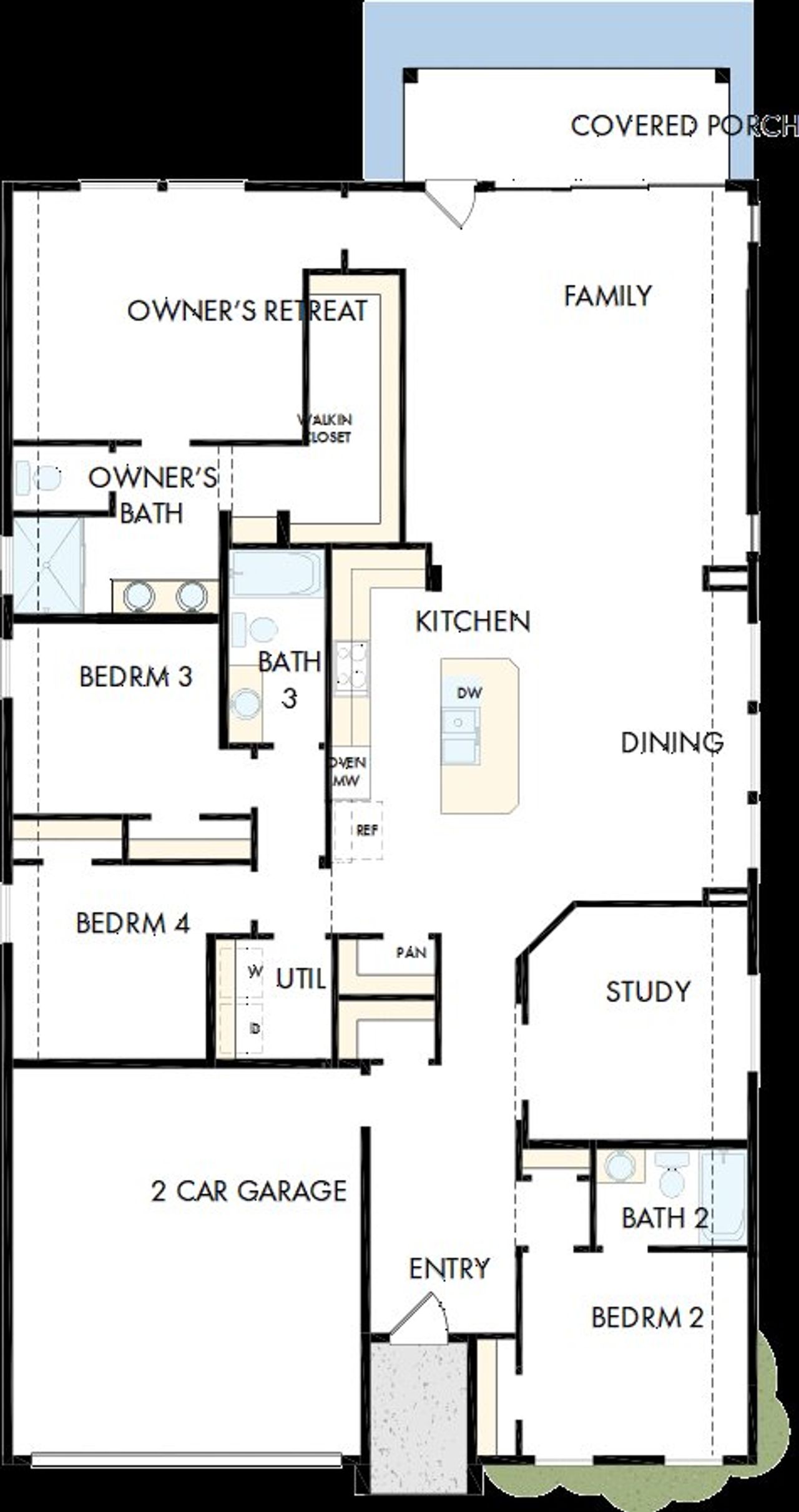 2D floor plan layout of this home in Sandbrock Ranch, Aubrey, TX (Image 2). 2D floor plan layout of this home in Sandbrock Ranch, Aubrey, TX (Image 2).