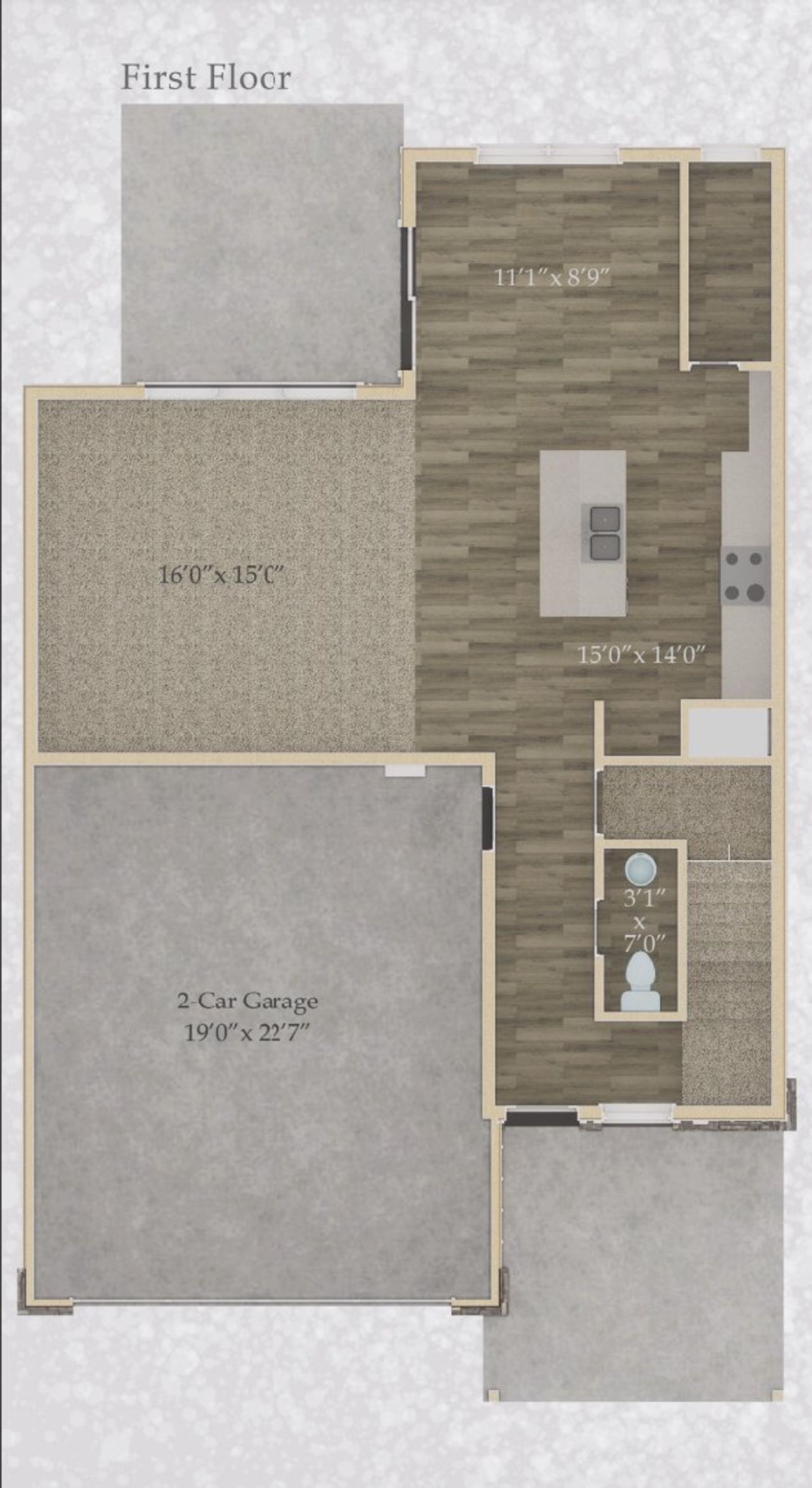 2D floor plan layout for the The Delta by Aspen Homes in Wilson Commons, Loveland, CO (Image 2).