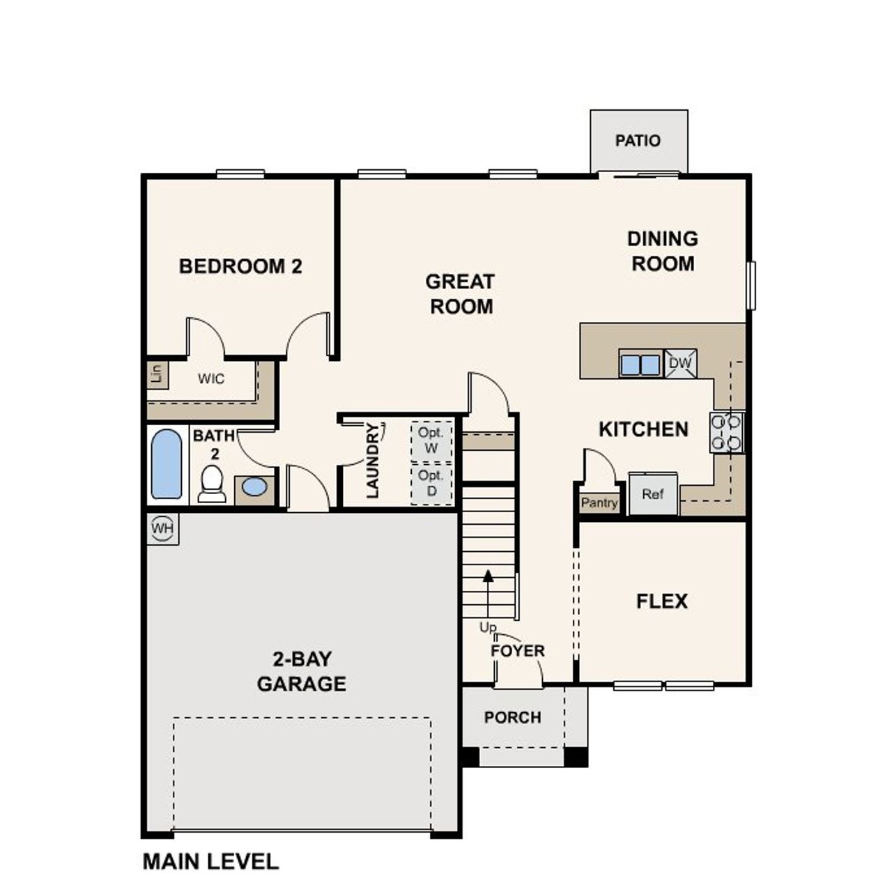 2D floor plan layout of this home in Coolidge Gateway Manor, Coolidge, AZ (Image 2).