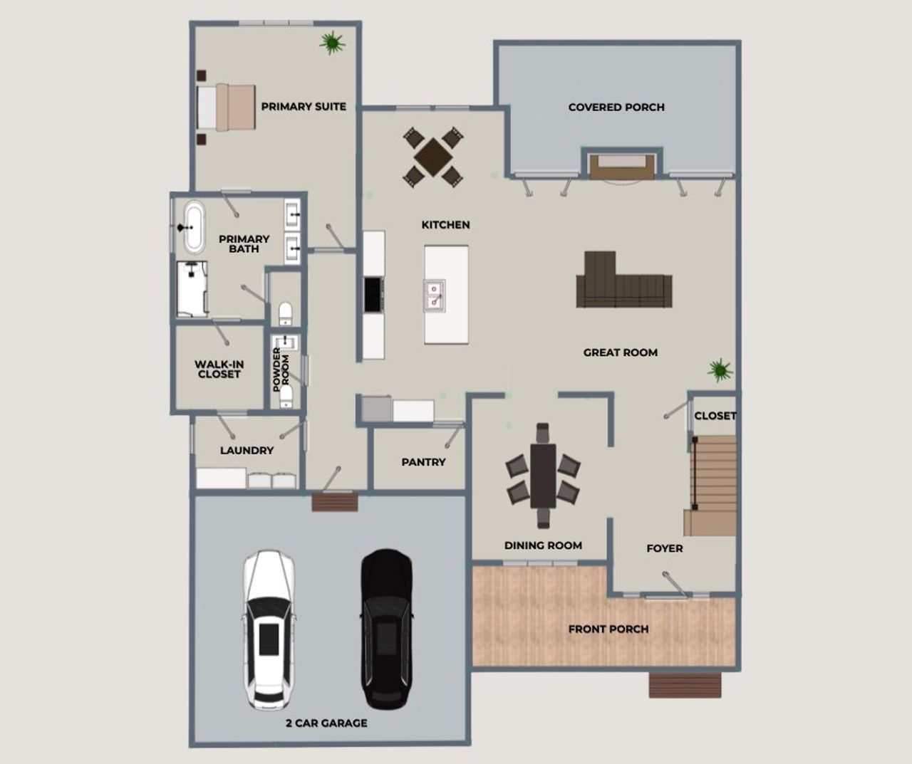 2D floor plan layout for the Watauga by Riverstone Construction, LLC in Pine Ridge, Soddy-Daisy, TN (Image 2).