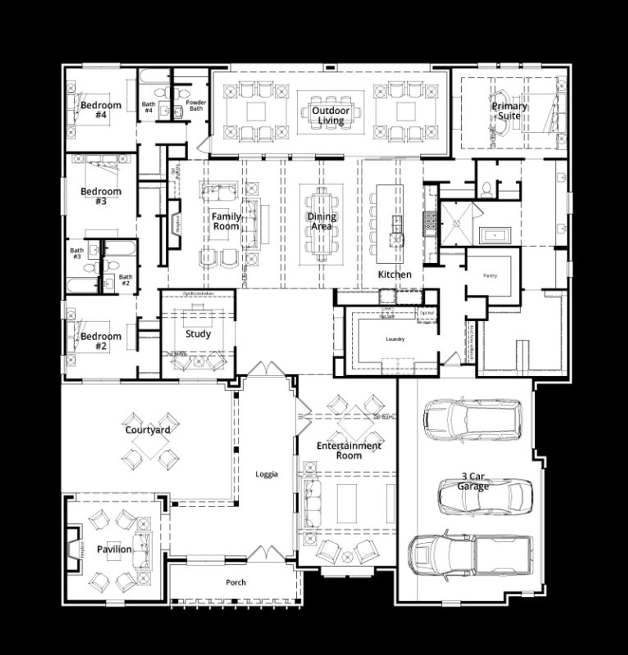 2D floor plan layout of this home in Estates at Bristol Valley, Heath, TX (Image 2). 2D floor plan layout of this home in Estates at Bristol Valley, Heath, TX (Image 2).