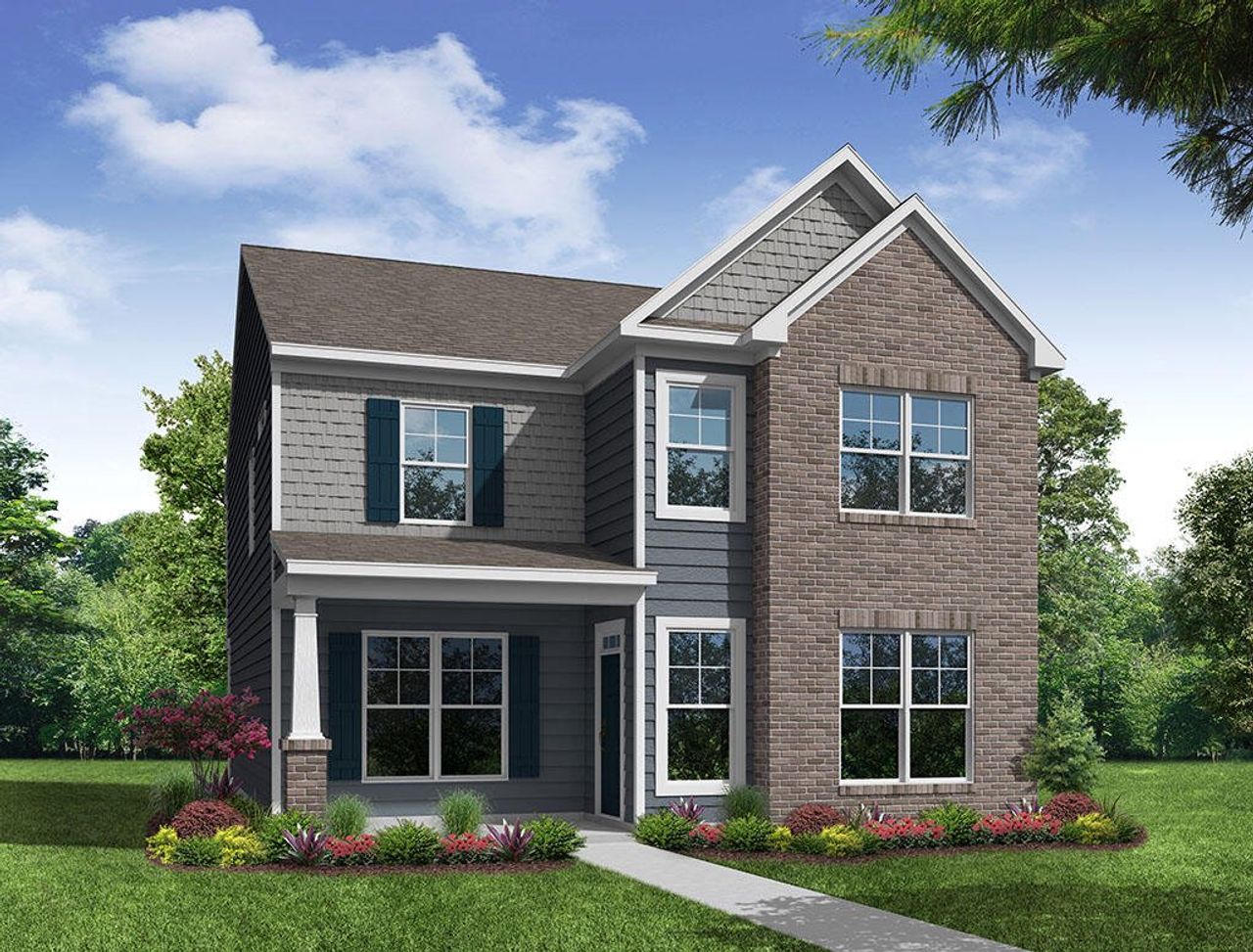 Representative exterior photo of a completed home built from the Montague by Eastwood Homes in Marble Tree, Ball Ground, GA (Image 2). Representative exterior photo of a completed home built from the Montague by Eastwood Homes in Marble Tree, Ball Ground, GA (Image 2).