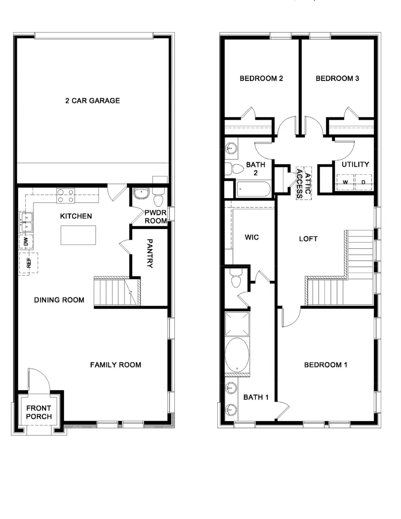 2D floor plan layout of this home in Westridge Townhomes, McKinney, TX (Image 2).