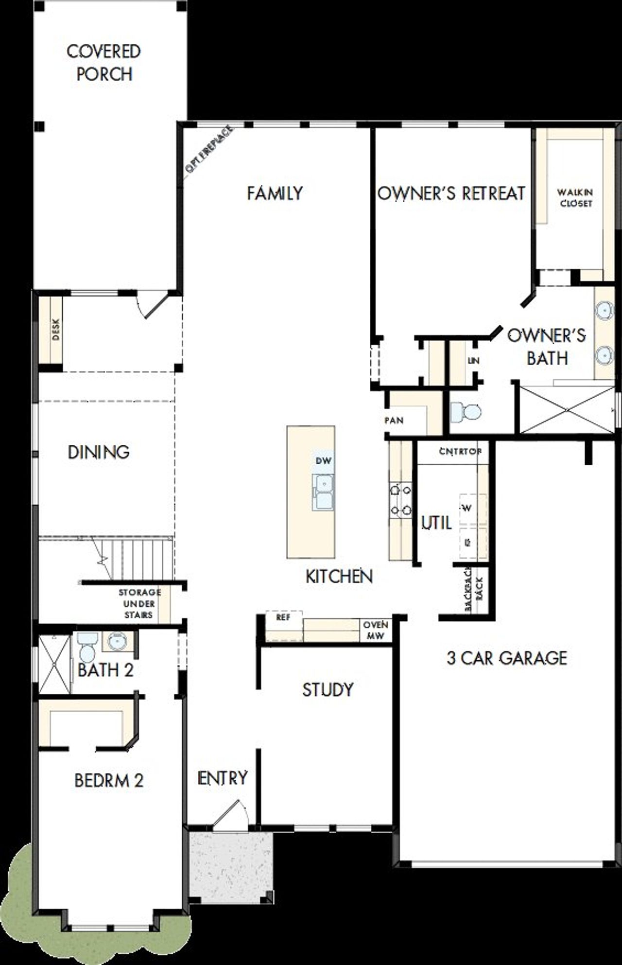 2D floor plan layout of this home in Meyer Ranch – Legacy Series, New Braunfels, TX (Image 2).