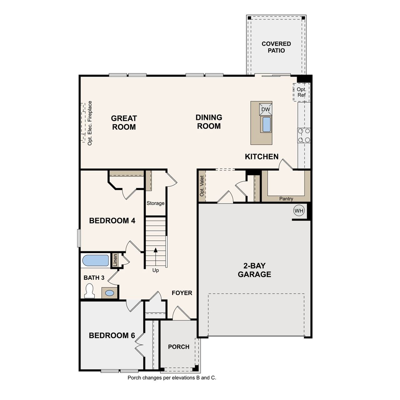 2D floor plan layout of this home in Barton Hills, Spring Hill, TN (Image 2).