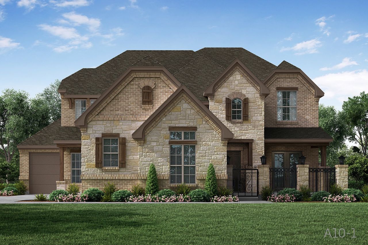 Representative exterior photo of a completed home built from the Carter by John Houston Homes in Levante - 1 Acre Lots, Waxahachie, TX (Image 2). Representative exterior photo of a completed home built from the Carter by John Houston Homes in Levante - 1 Acre Lots, Waxahachie, TX (Image 2).