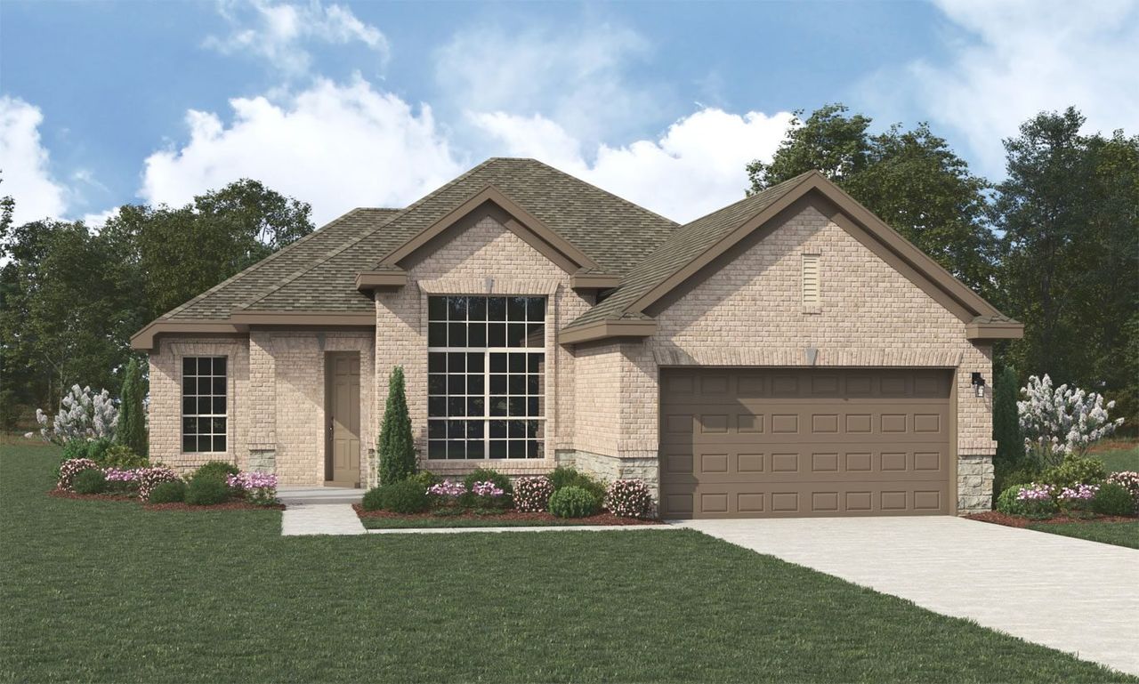 Representative exterior photo of a completed home built from the LittleField by Sitterle Homes in Cibolo Crossing, Universal City, TX (Image 2). Representative exterior photo of a completed home built from the LittleField by Sitterle Homes in Cibolo Crossing, Universal City, TX (Image 2).