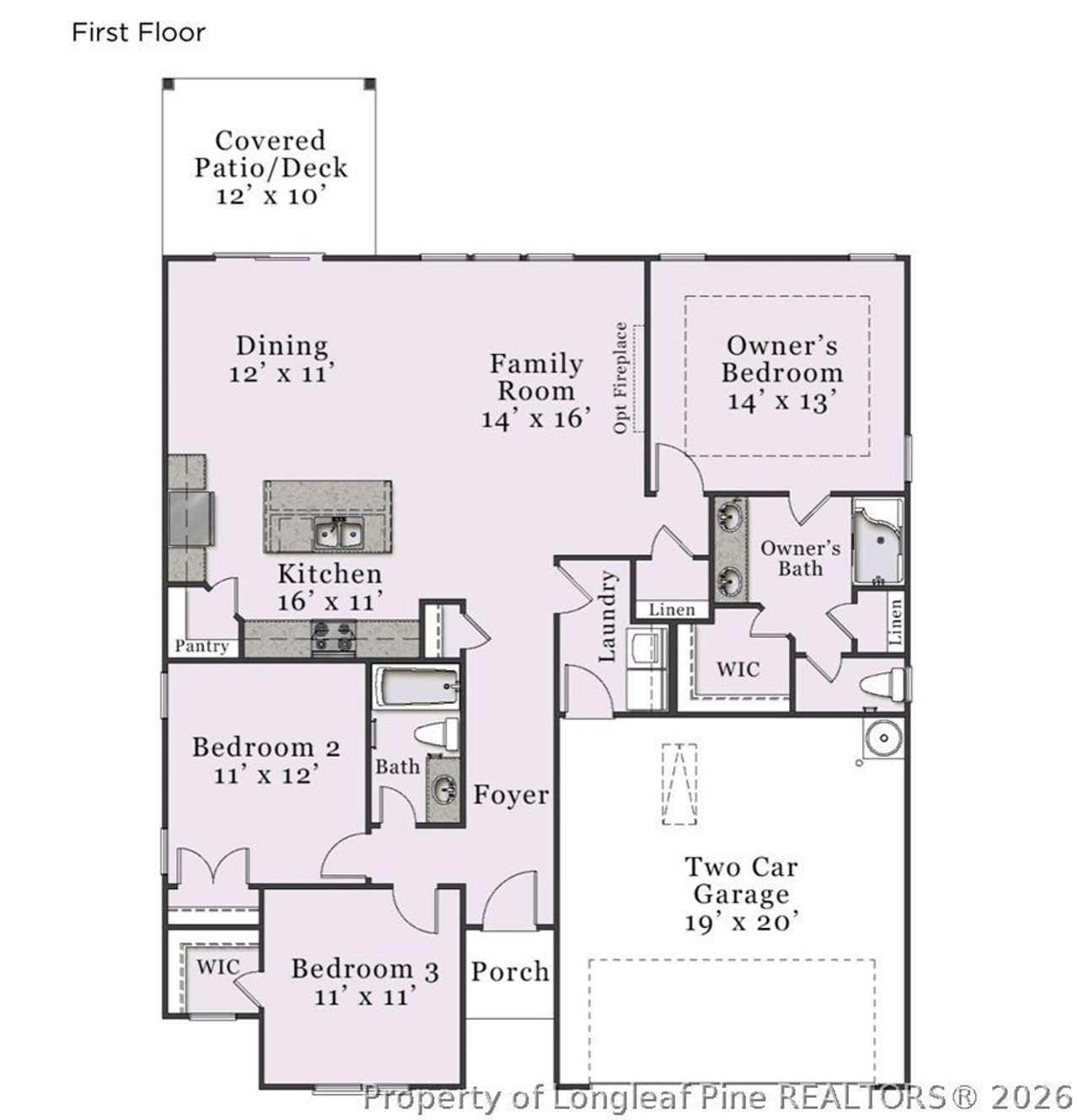 2D floor plan layout of this home in Bedford, Raeford, NC (Image 2).