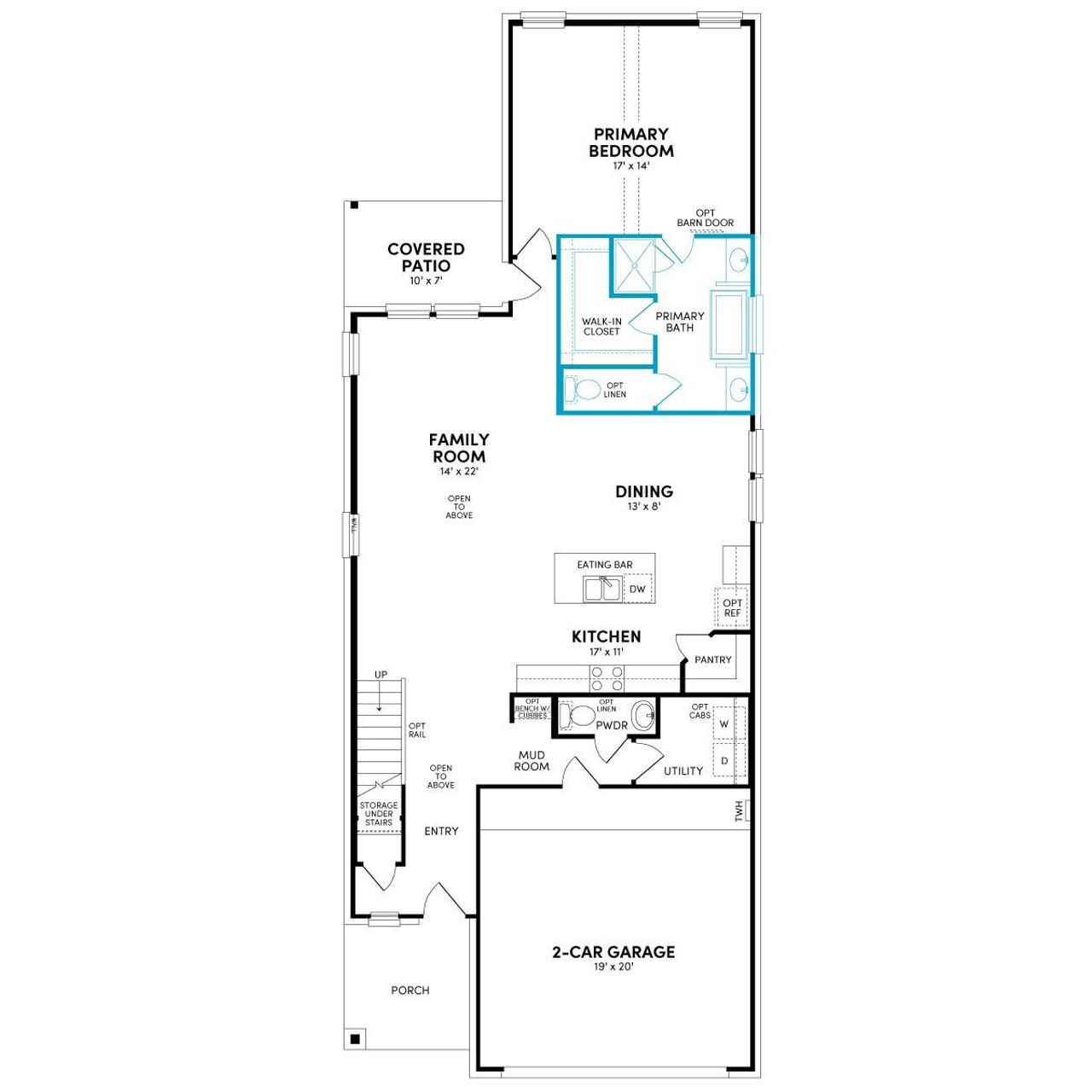 2D floor plan layout of this home in Midline, Webster, TX (Image 2).