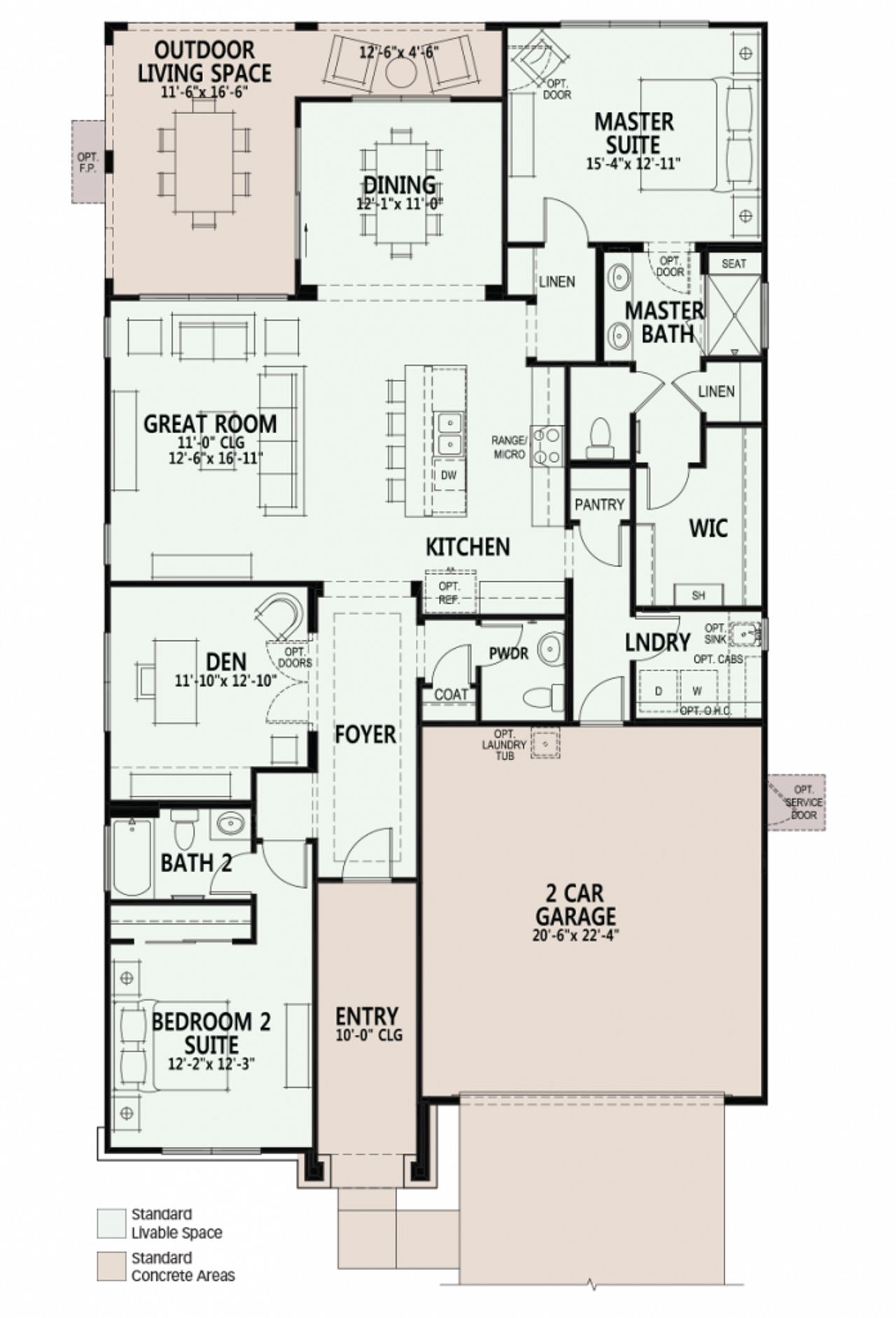 2D floor plan layout for the Prosperity by Robson Resort Communities in Robson Ranch Texas, Denton, TX (Image 2). 2D floor plan layout for the Prosperity by Robson Resort Communities in Robson Ranch Texas, Denton, TX (Image 2).