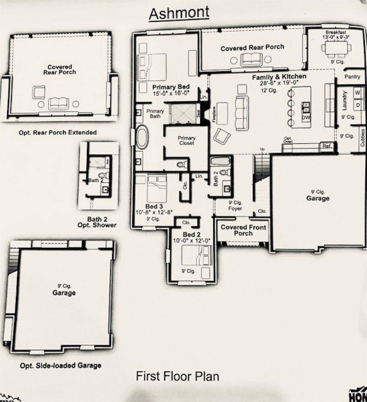 2D floor plan layout of this home in White Oak, Arlington, TN (Image 2). 2D floor plan layout of this home in White Oak, Arlington, TN (Image 2).