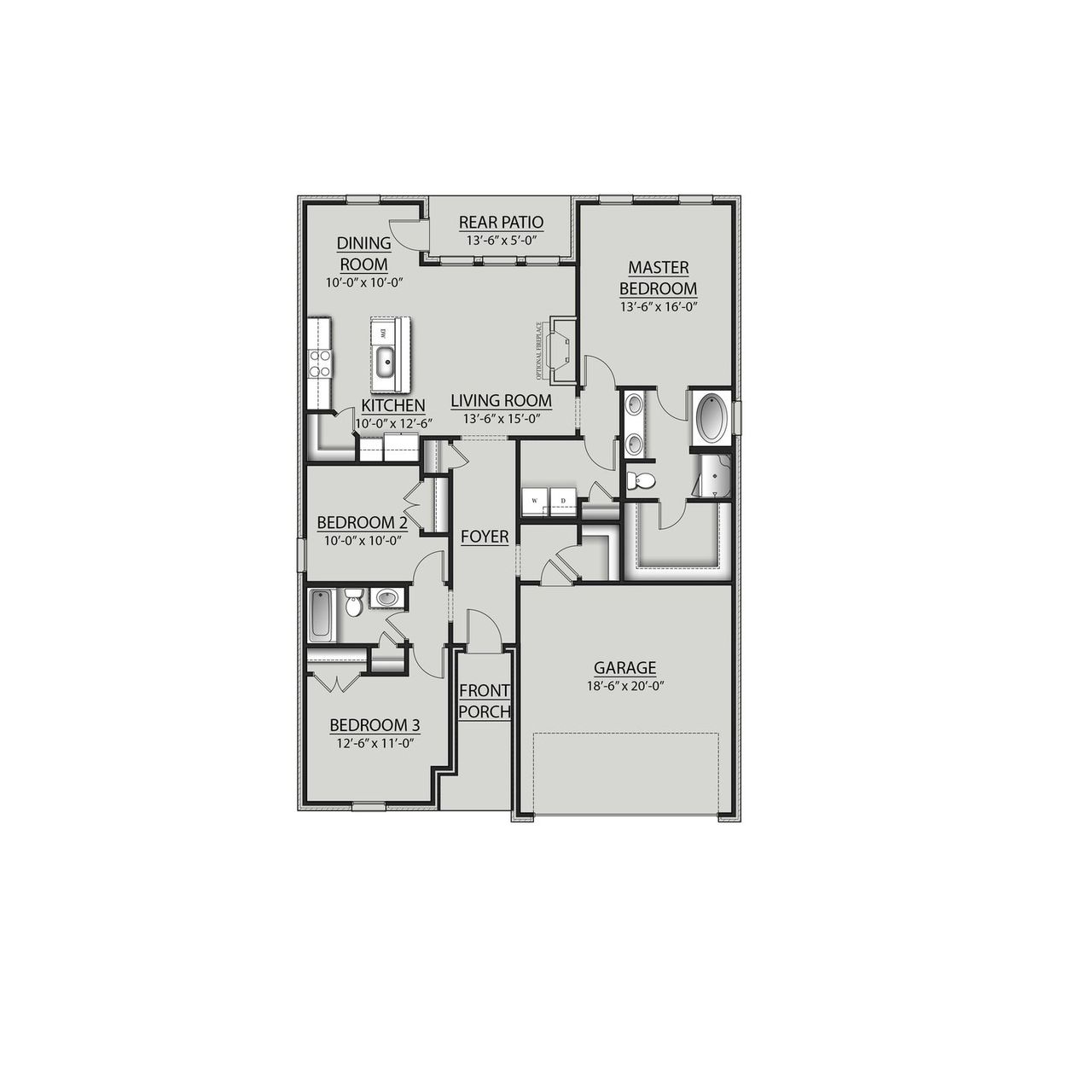 2D floor plan layout for the Cornel IV J by DSLD Homes in Twin Lakes, Portland, TN (Image 2).