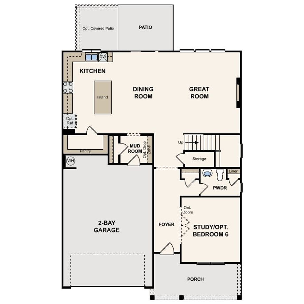 2D floor plan layout of this home in Reserve at Gum Springs, Jefferson, GA (Image 2).