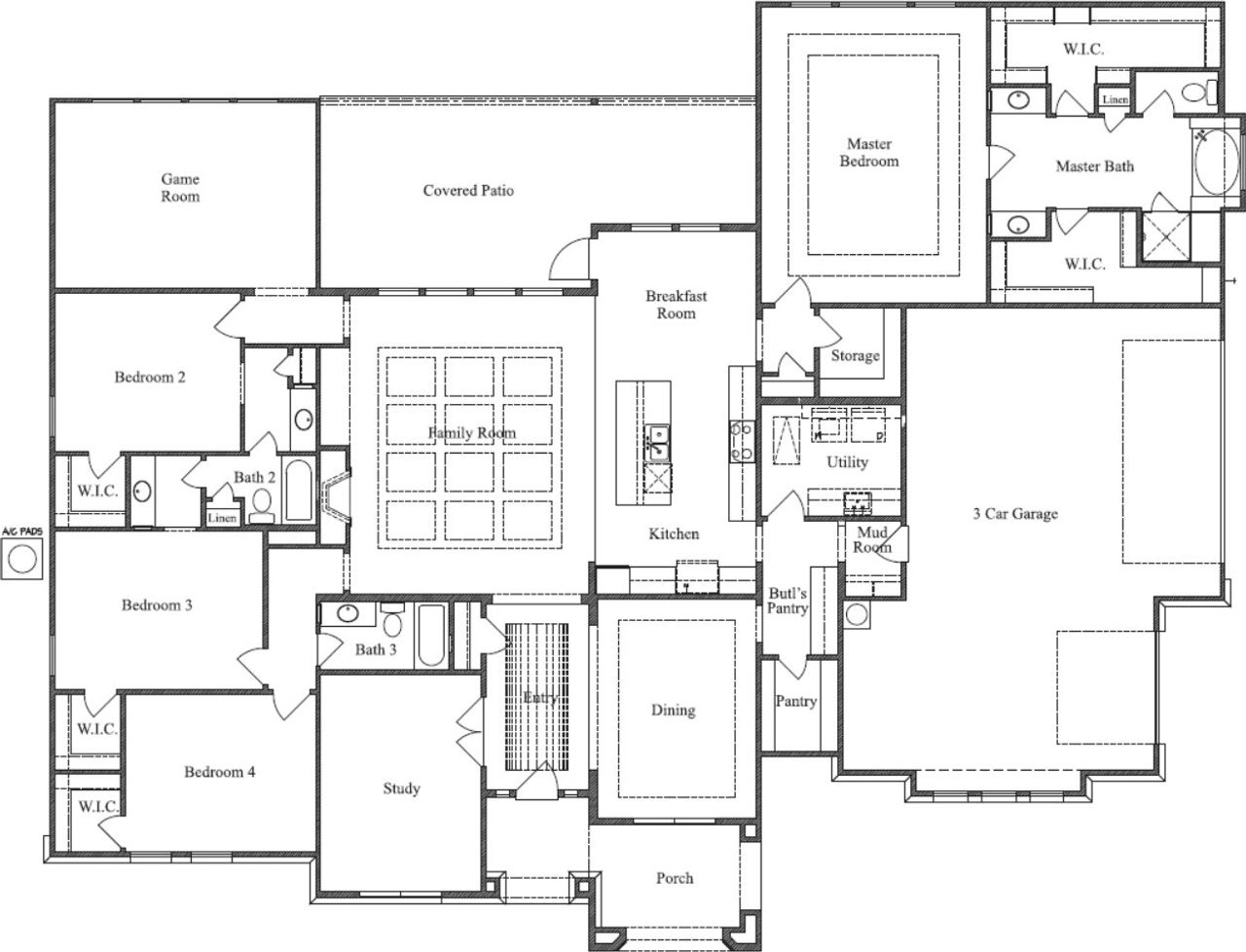 2D floor plan layout of this home in Potranco Acres, Castroville, TX (Image 2).