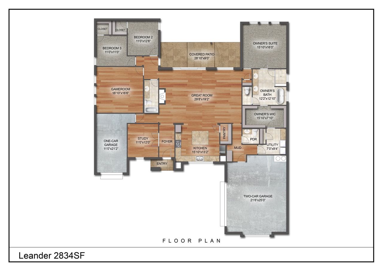 2D floor plan layout of this home in Aledo Heights - Aledo ISD, Aledo, TX (Image 2).