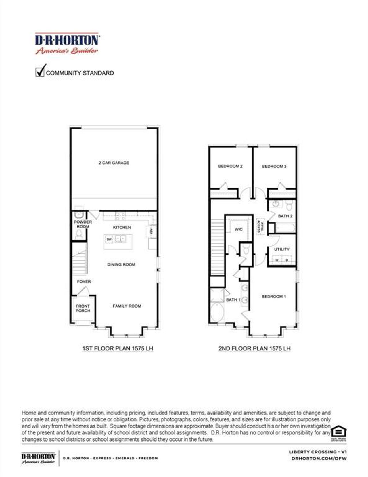 2D floor plan layout of this home in Liberty Crossing, Royse City, TX (Image 2).