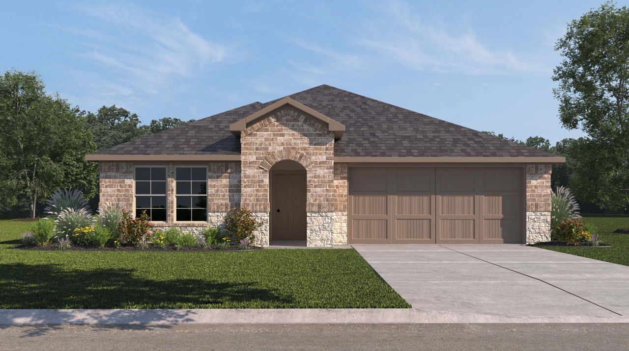 Representative exterior photo of a completed home built from the Lakeway by D.R. Horton in The Lakes Northwest, Robstown, TX (Image 2).
