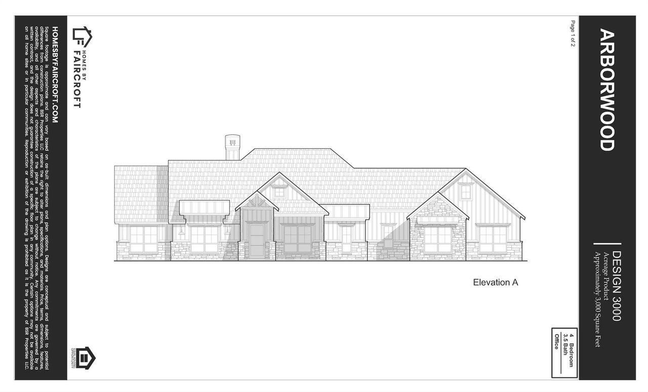 Exterior rendering of this home design in Arborwood, Waller, TX (Image 2).