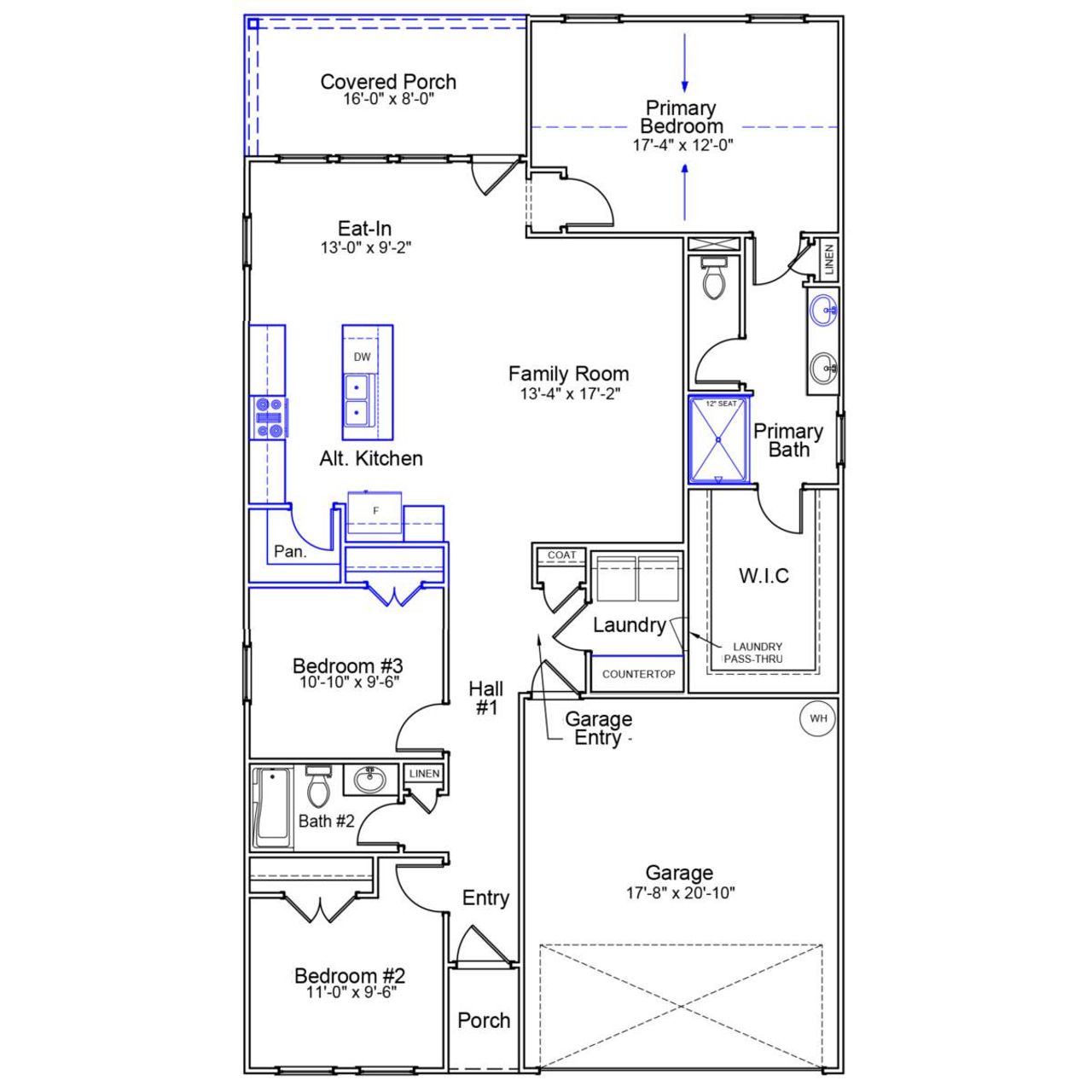 2D floor plan layout of this home in Ovation at Sweetbrier, Durham, NC (Image 2).