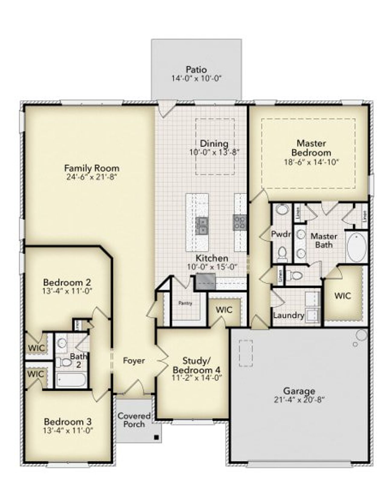 2D floor plan layout of this home in Park Place, Bowdon, GA (Image 2).