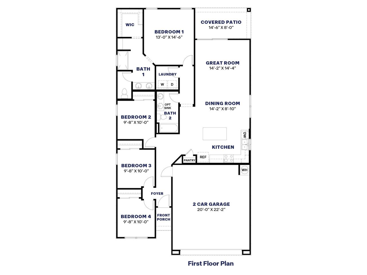 2D floor plan layout of this home in Quail Ranch, San Tan Valley, AZ (Image 2).