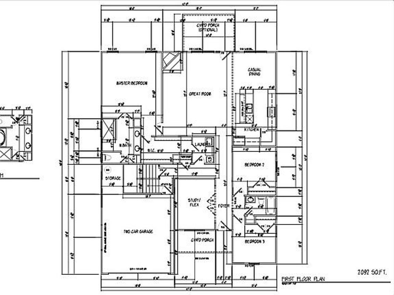 2D floor plan layout for the Madison Gable by Hardeman Communities in Creekstone, Dawsonville, GA (Image 2).